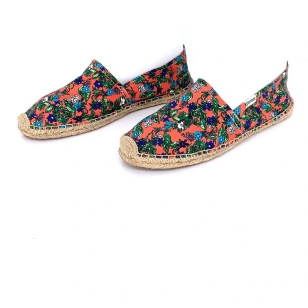Soludos Floral Print Slip On Espadrilles Size 9.5 Summer Vacation Pool Tropical
